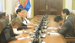 25 August 2015 The Head of the Parliamentary Friendship Group with Japan in meeting with the newly-appointed Japanese Ambassador to Serbia 